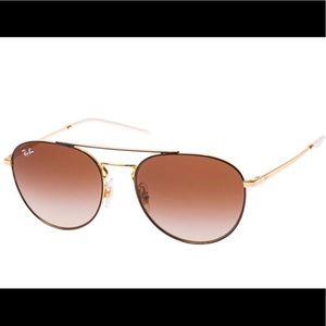 NWOT Ray•Ban Sunglasses Gold Top on Brown